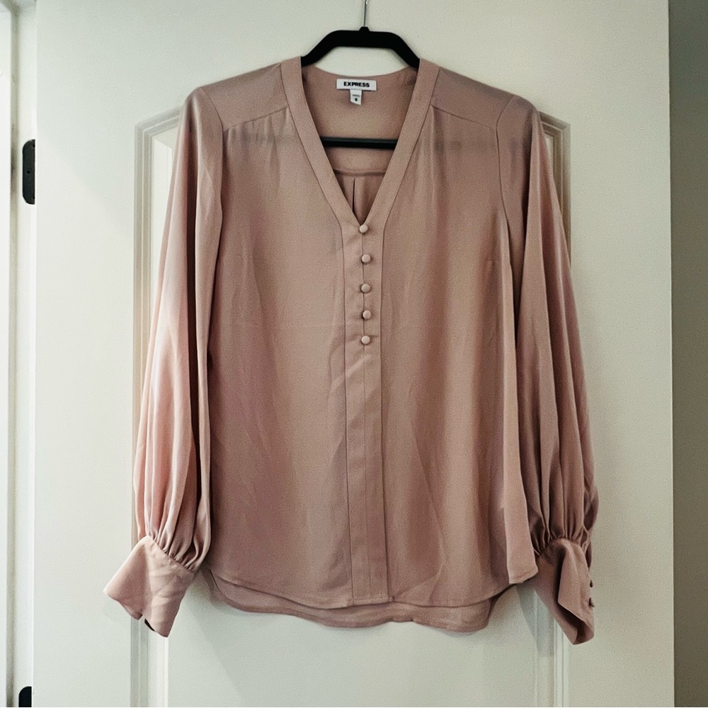 Express Women's Pink Button-Down Blouse